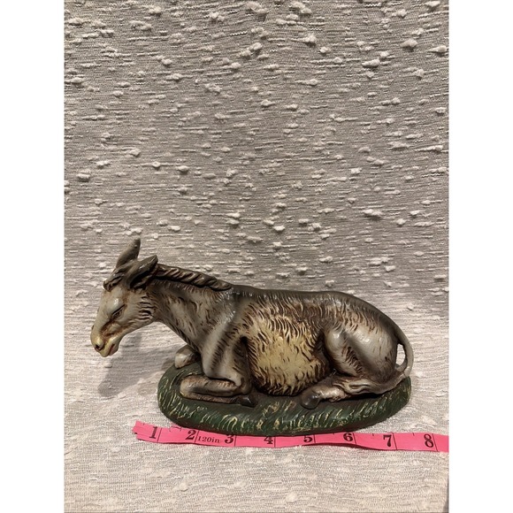 Vintage Nativity Chalkware Donkey Hand Painted Christmas‎ Italy